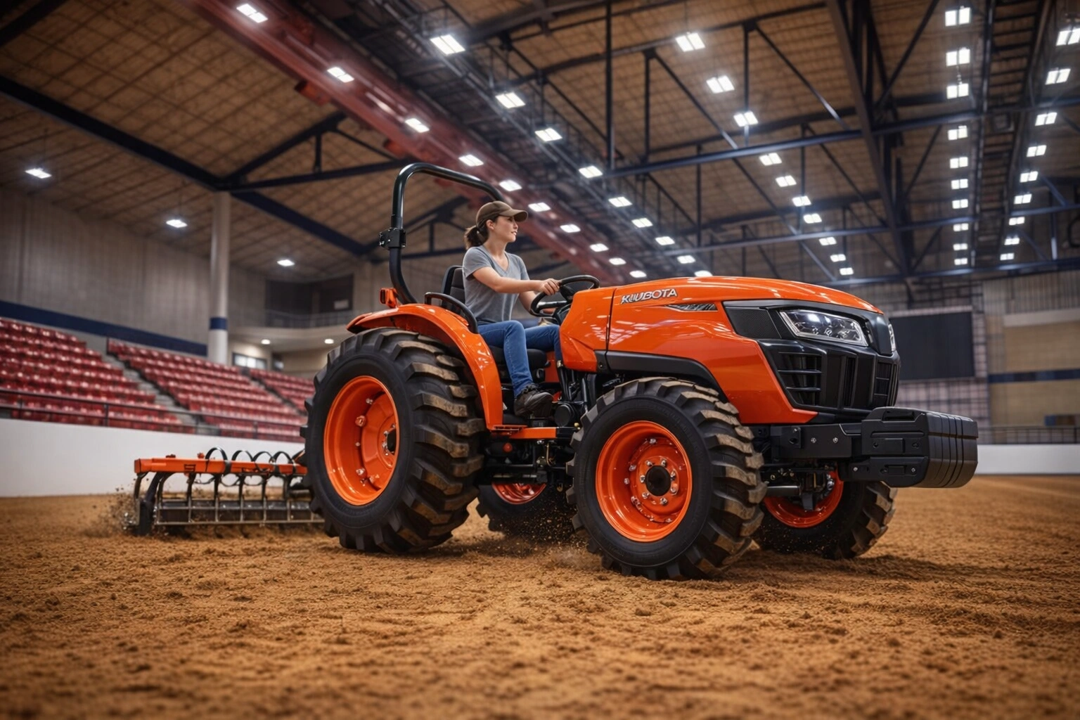Freigelände mit Traktoren und Mähdreschern — Showroom von TRAKTORENHAUS